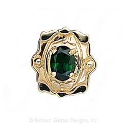 GS386 GT - 14 Karat Gold Green Tourmaline Slide 